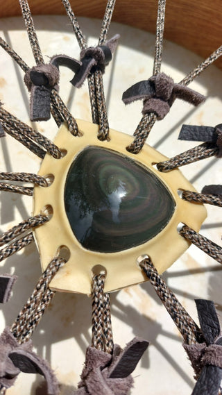 Calf drum Rainbow Obsidian