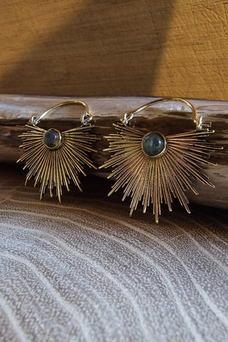 SunRay Oorbellen van messing