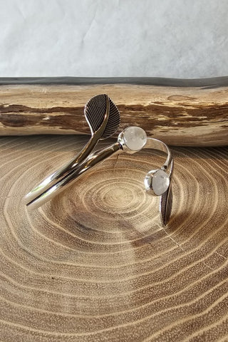 Leaves and Gems armband verzilverd Messing