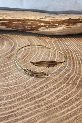 Double Feathers Messing Armband