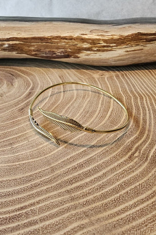 Double Feathers Messing Armband