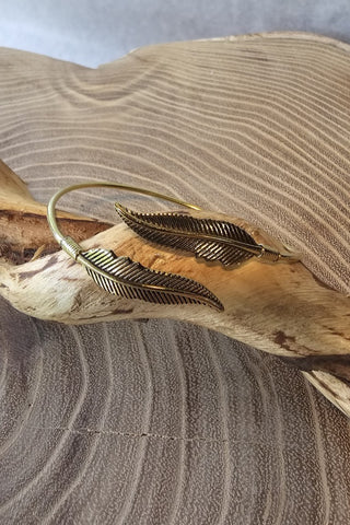 Double Feathers Messing Armband