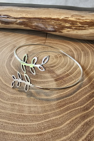 Leaves armband verzilverd Messing