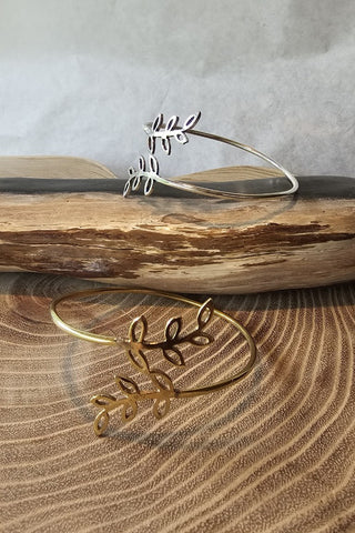 Leaves armband verzilverd Messing