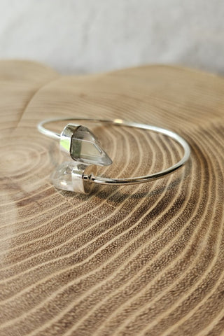 Double Point armband verzilverd messing