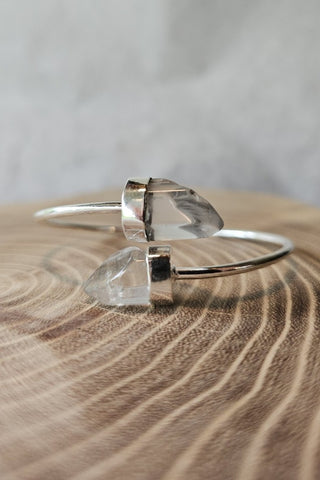 Double Point armband verzilverd messing