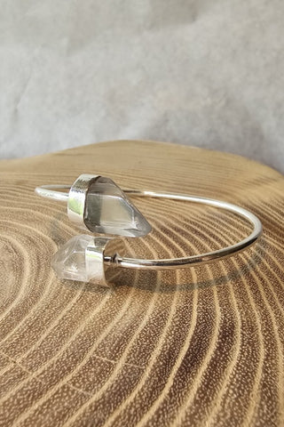 Double Point armband verzilverd messing