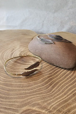 Double Feathers Messing Armband