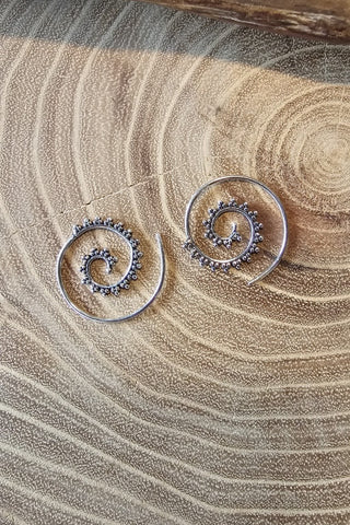 Spiral Earrings Small Silverplated Brass