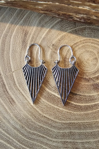 Triangle Earrings Silverplated Brass