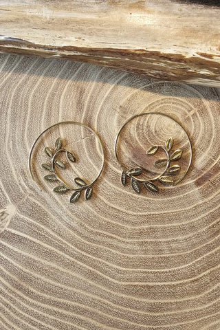 Leaves Earrings Brass