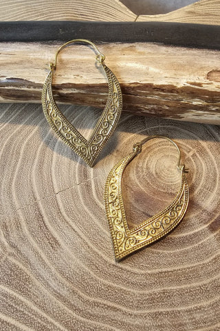 Long Drops Oorbellen Messing