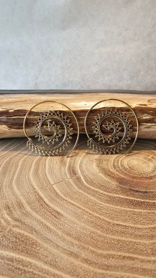 Spiral Earrings Brass