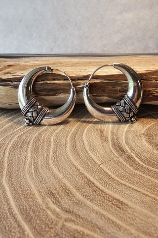 Gevlochten Oorbellen van verzilverd messing