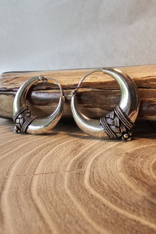 Gevlochten Oorbellen van verzilverd messing