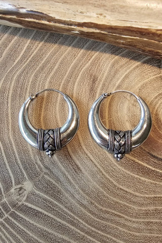 Gevlochten Oorbellen van verzilverd messing