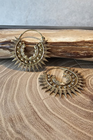 Spikey Earrings Brass