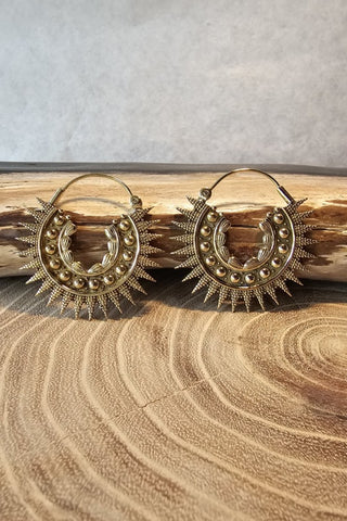 Spikey Earrings Brass