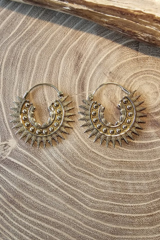 Spikey Earrings Brass