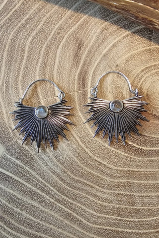 SunRay Earrings Silverplated Brass
