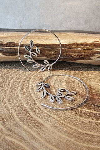 Leaves Earrings Silverplated Brass