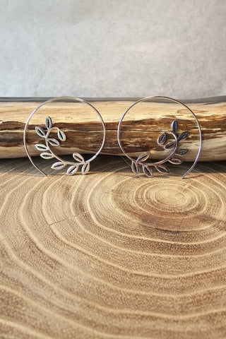 Leaves Earrings Silverplated Brass