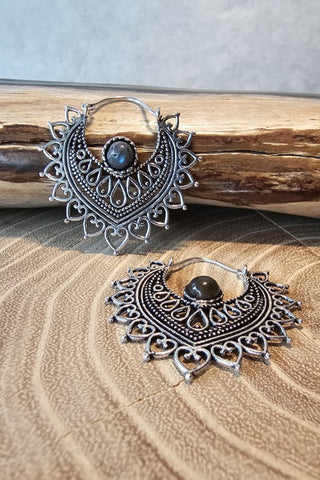 Azure oorbellen verzilverd messing