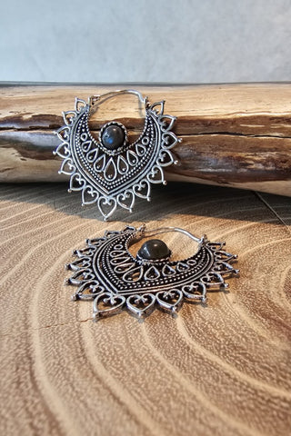 Azure oorbellen verzilverd messing