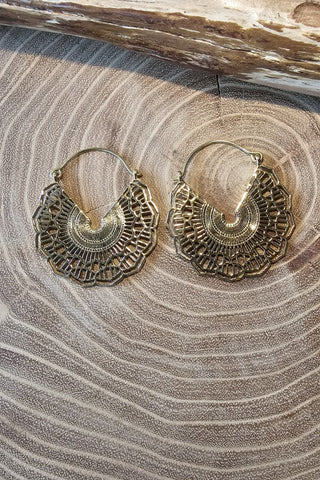 Wave Earrings Brass