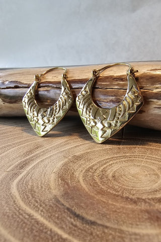 Aztec Oorbellen van messing