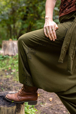 Zarin harembroek met ruitvormige blockprint