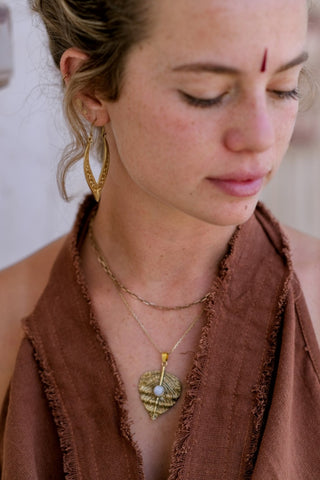 Long Drops Oorbellen Messing