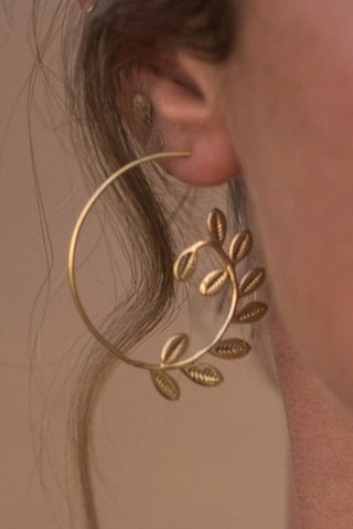 Leaves Earrings Brass