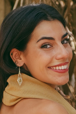 Zyara Stones Earrings Brass