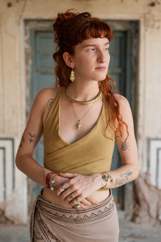 Larimar Armband Messing