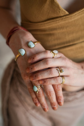 Larimar Armband Messing
