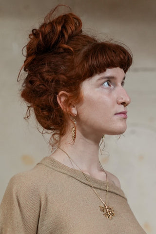 Aurora Leaves Oorbellen Messing