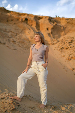 Solstice Lace-Up Top Dusty Amethyst