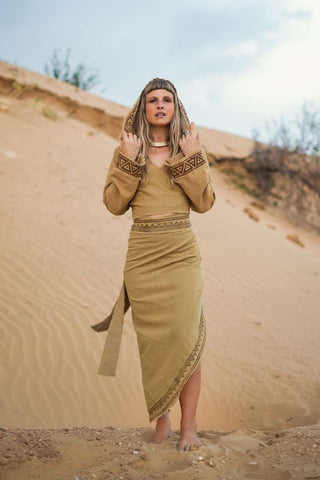 Veda Wrap Skirt Zand