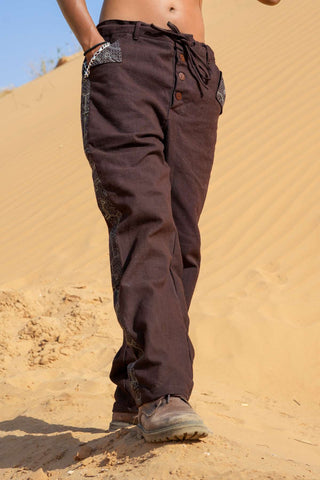 Handloom Pants Donker Bruin