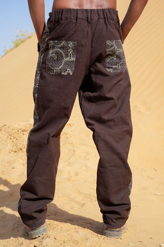 Handloom Pants Donker Bruin