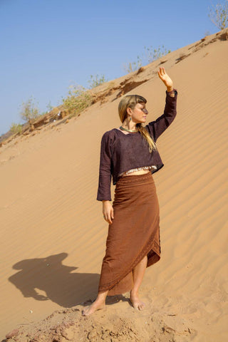 Tawa Crop Top Donker Bruin