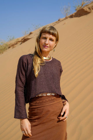 Tawa Crop Top Donker Bruin