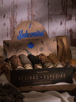 Sahumitos Smudge Sticks assortiment Harsen & Kruiden doos van 5