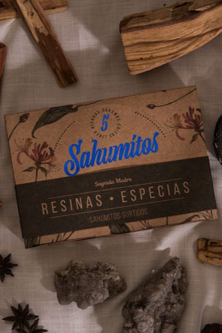 Sahumitos Smudge Sticks assortiment Harsen & Kruiden doos van 5