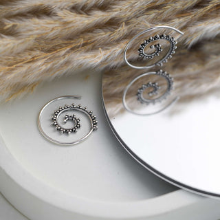 Spiral Earrings Small Silverplated Brass