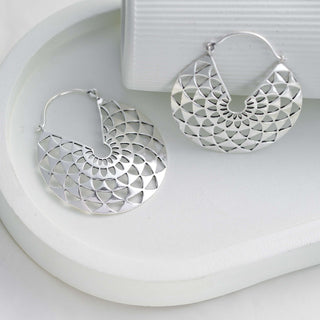 Cosmic Oorbellen Verzilverd Messing