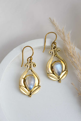 Lotus Earrings Brass