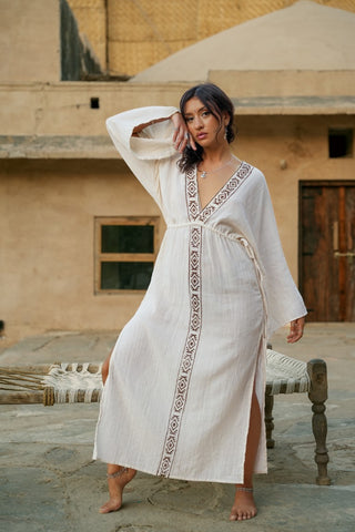 Hikari Kimono Dress Natural