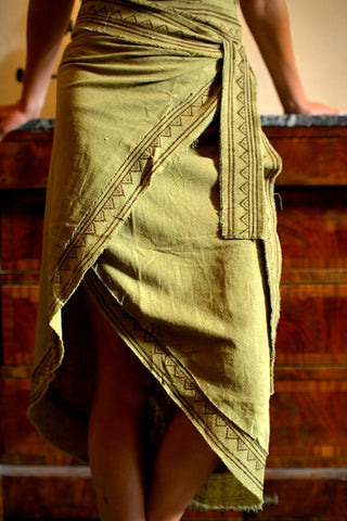 Veda Wrap Skirt Groen